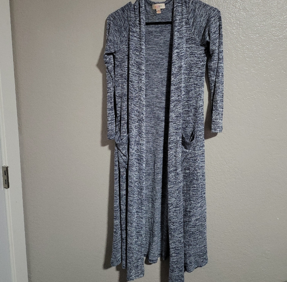 LuLaRoe Blue and White Knit Cardigan